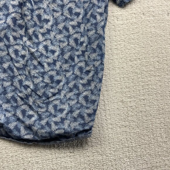 Rue Saint Patrick MTL Floral Blue Collared Casual Button Down Party Shirt Men M* - Picture 13 of 14